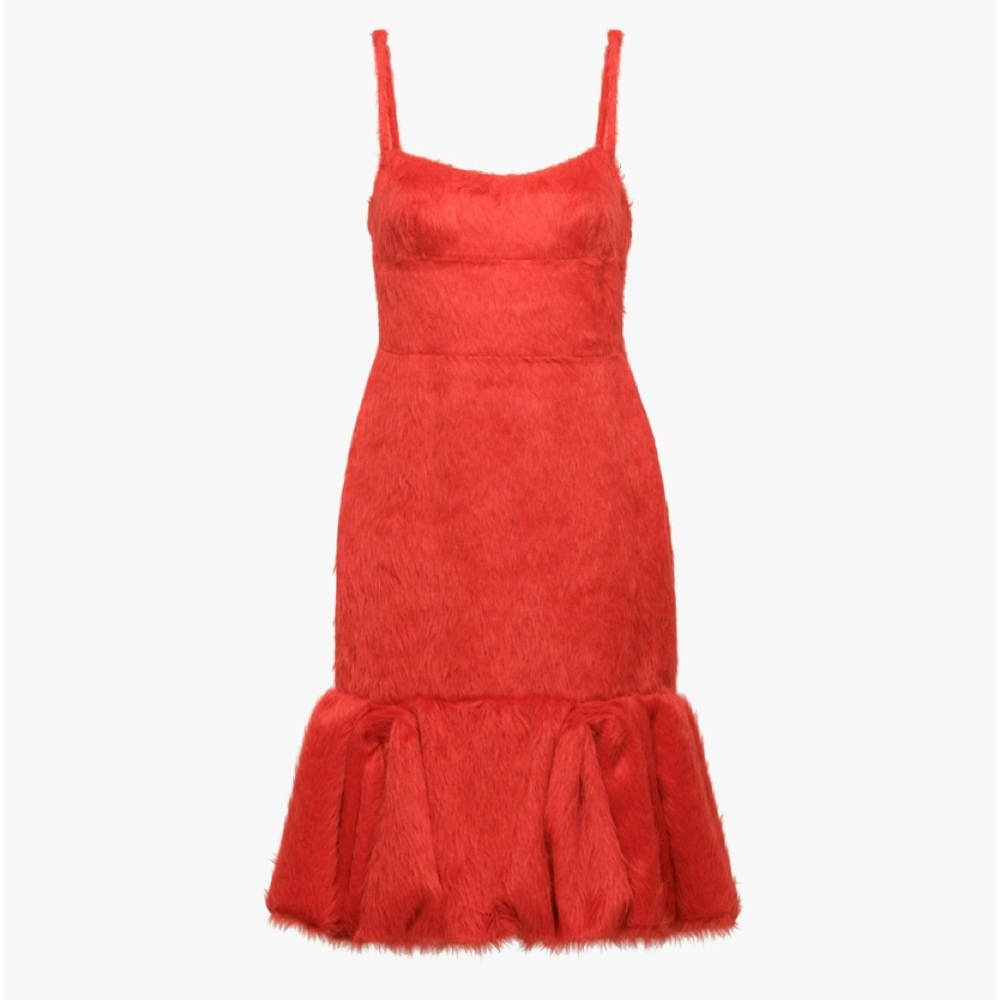 PRADA Fluted alpaca midi dress